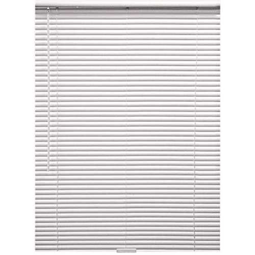 Designer's Touch 10793478522521 White Cordless Room Darkening Aluminum Mini Blinds with 1 in. Slats 29 in. W x 60 in. L