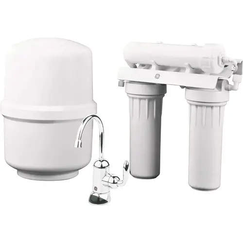 GE GXRM10RBL Under Sink Reverse Osmosis Water Filtration System White Filter Housing