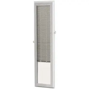 ODL BWM83601 White Cordless Add On Enclosed Aluminum Blinds with 1/2 in. Slats for 8 in. Wide x 36 in. Length Side Light Door Windows