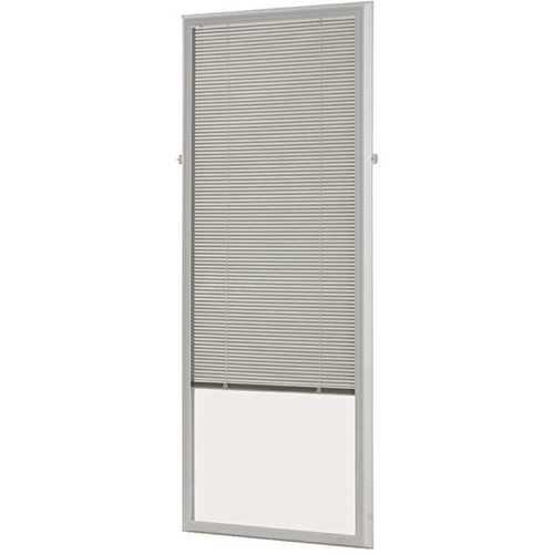 White Cordless Add On Enclosed Aluminum Blinds with 1/2 in. Slats, for 22 in. Wide x 64 in. Length Door Windows