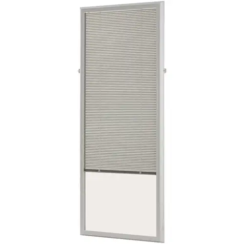 White Cordless Add On Enclosed Aluminum Blinds with 1/2 in. Slats, for 20 in. Wide x 64 in. Length Door Windows