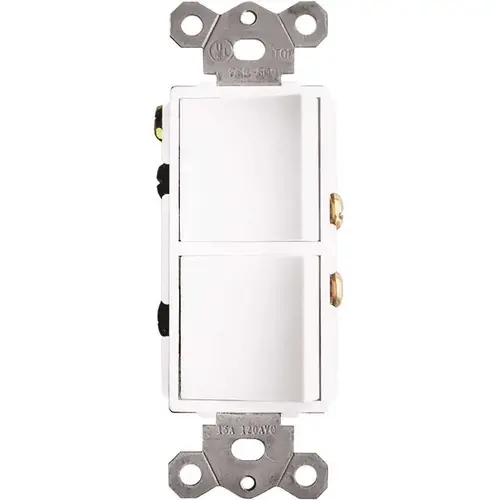 2-Function Rocker Combination Switch in White (120-Volt, 15 AMP(X2))