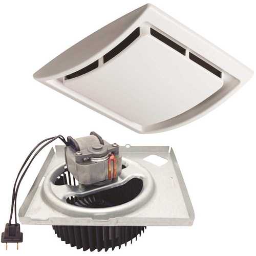 60 CFM Quick Install Bathroom Exhaust Fan Motor and Grille Upgrade Kit
