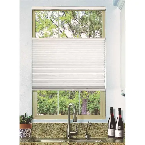 Simply Cut-to-Size White Cordless Top Down Bottom Up Blackout Single Cell Polyester Cellular Shade 54 in. W x 48 in. L