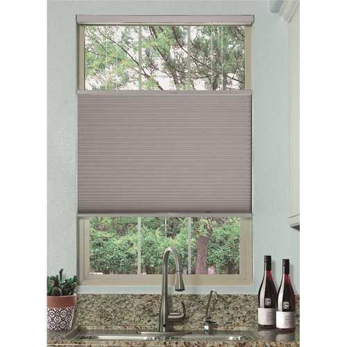 National Brand Alternative 2T021-4830 Simply Gray Sheen Cordless Top Down Bottom Up Blackout Single Cell Polyester Cellular Shade 30 in. Wx 48 in. L