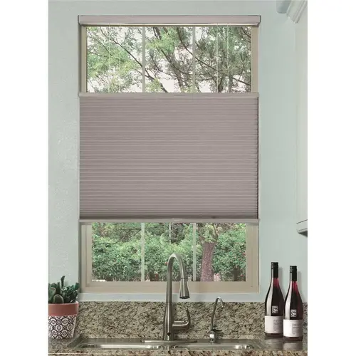 Simply Cut to Size Gray Sheen Cordless Top Down Bottomup Blackout Single Cell Polyester Cellular Shade 72 in. Wx72 in. L