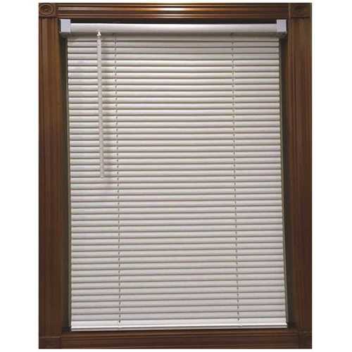 White Cordless Light Filtering Vinyl Mini Blind with 1 in. Slats in. 45.5 W x 48 in. L