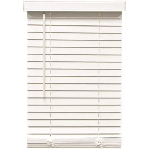 White Cordless Room Darkening Faux Wood Blind 2 in. Slats 30 in. W x 72 in. L