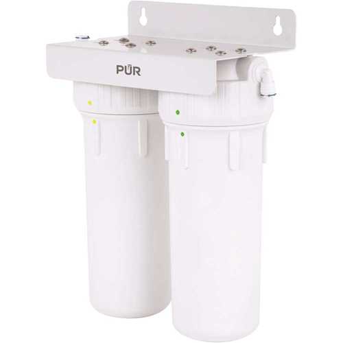 PUR PUN2FS Universal Dual Stage Under Sink Water Filtration System in White