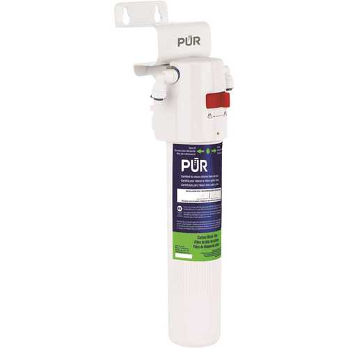 PUR PQC1FS Quick-Connect Single Stage Under Sink Water Filtration System with Faucet in White