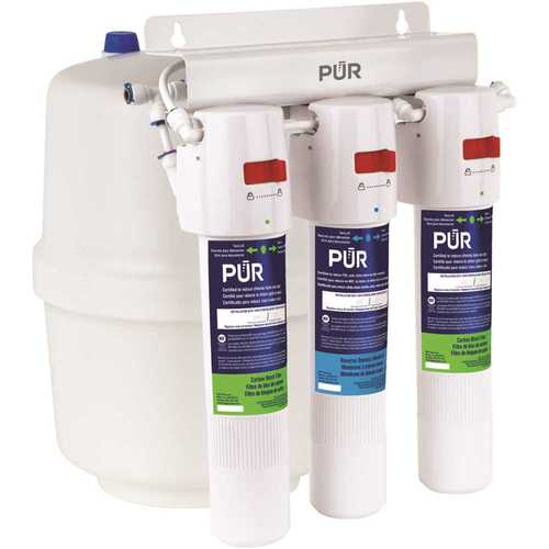 PUR PQC3RO 3-Stage Quick Connect 20.3 GPD Reverse Osmosis Water Filtration System with Faucet