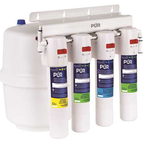 PUR PQC4RO 4-Stage Quick Connect 20.3 GPD Reverse Osmosis Water Filtration System with Faucet