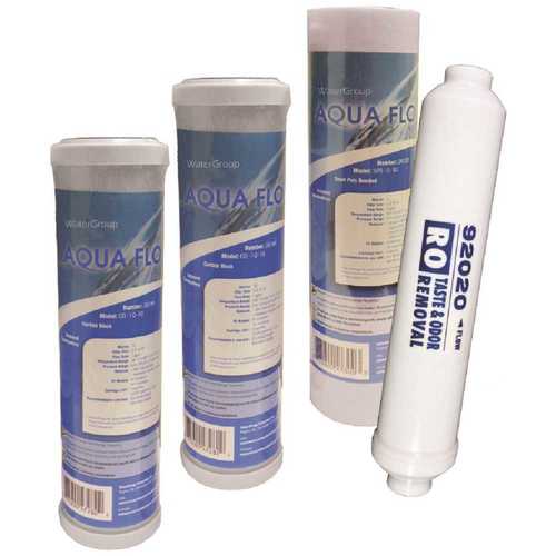 Aqua Flo 60010689 Water Filter Cartridges for Economy 5 Stage Reverse Osmosis. 3 Cartridges. 1 Sediment. 2
