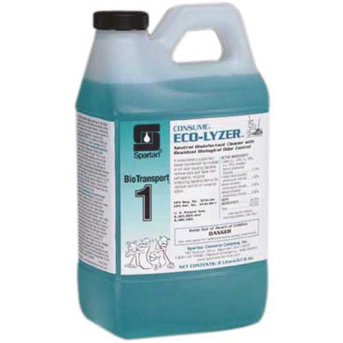 Spartan Chemical 459702 BioTransport 1 Consume Eco-Lyzer 2 Liter Floral Scent Disinfectant/Deodorant