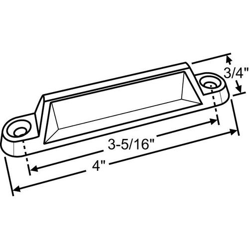 PLASTIC SASH LIFT WHITE ROUND CORNERS