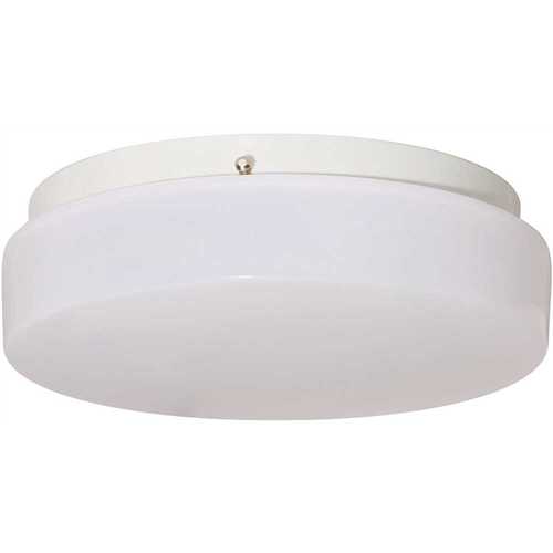 Round 11 in. White LED Flush Mount Ceiling Fixture