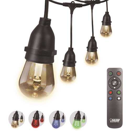 30 ft. 15-Socket Indoor/ Outdoor Color Changing String Light Set with LED Bulbs and Remote Control Included - pack of 4