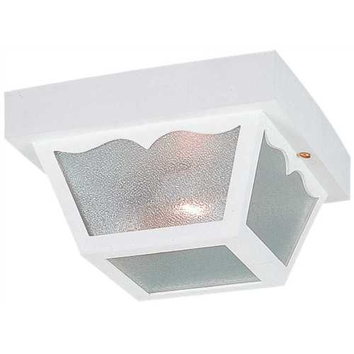 Sea Gull Lighting 7567-15 1-Light White Outdoor Ceiling Fixture