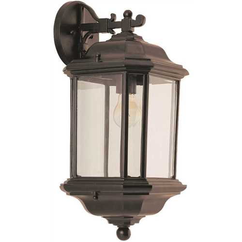 Sea Gull Lighting 84032-12 Kent 1-Light Black Outdoor 19.25 in. Wall Lantern Sconce