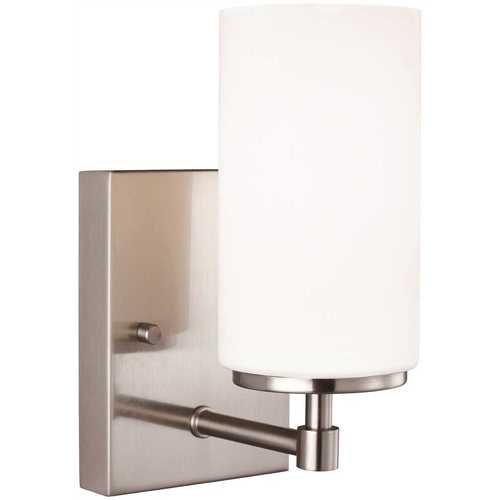 Sea Gull Lighting 4124601-962 Alturas 4.375 in. W. 1-Light Brushed Nickel Wall Sconce