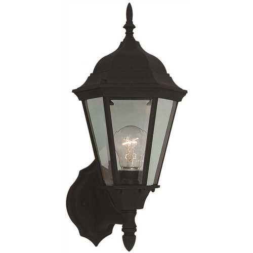 Bakersville 1-Light Outdoor Black Wall Lantern Sconce Fixture