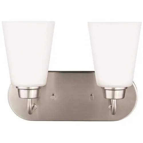 Sea Gull Lighting 4415202-962 Kerrville 2-Light Brushed Nickel Vanity Light Color/Finish Family