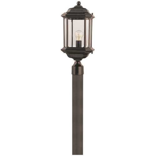 Sea Gull Lighting 82029-12 Kent 1-Light Black Outdoor Post Light with Clear Beveled Glass