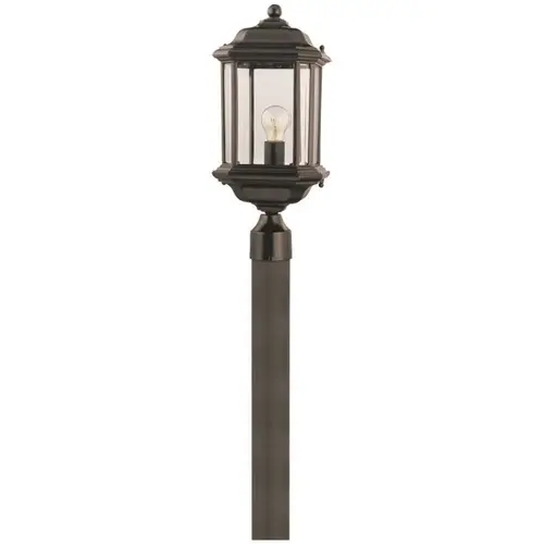 Sea Gull Lighting 82029-12 Kent 1-Light Black Outdoor Post Light with Clear Beveled Glass