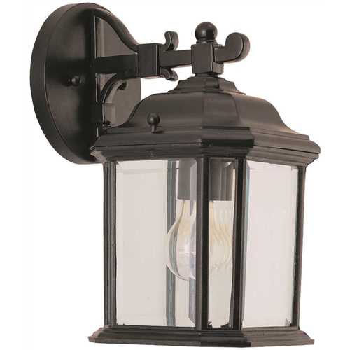 Sea Gull Lighting 84029-12 Kent 1-Light Black Outdoor Wall Lantern Sconce