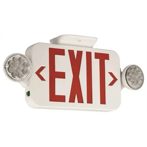 Compass CC 4-Watt Integrated LED White Combination Exit/Emergency Light with Ni-Cad Battery Color/Finish Family