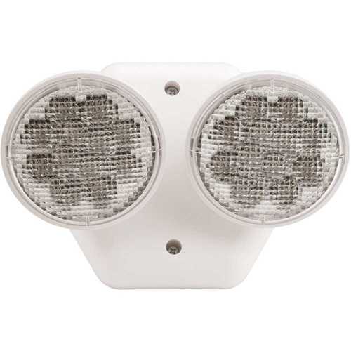 Compass 2-Watt White Integrated LED Emergency Light Double Remote Head