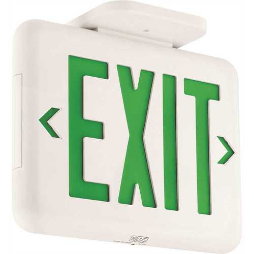Hubbell Lighting EVEUGW Dual-Lite 1.4-Watt White/Green Integrated LED Exit Sign (AC Only)