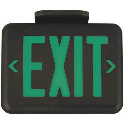 Hubbell Lighting EVEUGBE Dual-Lite 2-Watt Black-Green Integrated LED Exit Sign with Ni-MH Battery