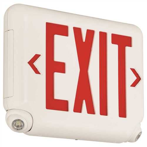 Dual-Lite EVCURBD EVC 2.4-Watt Equivalent Integrated LED Combination Emergency/Exit Sign, Black with Red Letters