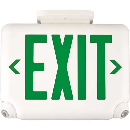 2.4-Watt Equivalent Integrated LED White with Red Letters Combination Emergency/Exit Sign with Remote Capacity Color/Finish Family