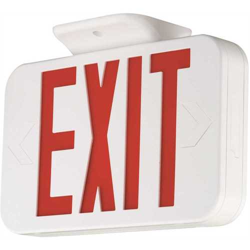 Hubbell Lighting CER Compass CE Series 1.8-Watt White and Red Integrated LED Exit Sign with NiCad Battery