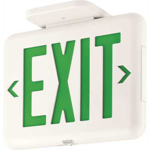 Dual-Lite EVEUGWEI EVE Series 2-Watt White/Green Integrated LED Exit Sign with Battery and Self-Diagnostics