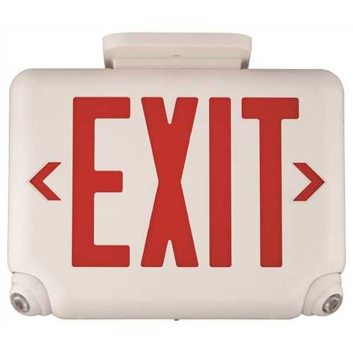 Dual-Lite EVCURBD4 EVC 2.4-Watt Equivalent Integrated LED Combination Emergency/Exit Sign with Remote Capacity, Black with Red Letters