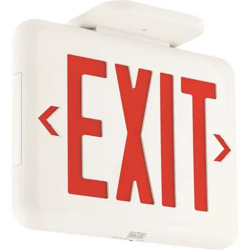 Hubbell Lighting EVEURW-2C Dual-Lite 2-Watt White-Red Integrated LED Exit Sign with 2-Circuit Operation Color/Finish Family