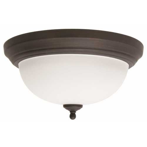 Monument 3557942 2-Light 13-1/4 in. x 6-1/4 in. Flush Mount Ceiling in Fixture in Oil Rubbed Bronze