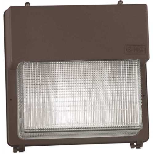 Perimaliter 72-Watt Dark Bronze Outdoor Integrated LED Wall Pack Light with Glass Refractor