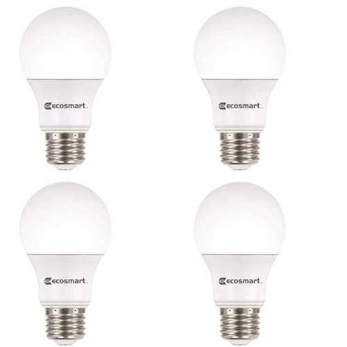 ECOSMART A7A19A100WUL03 100-Watt Equivalent A19 Non-Dimmable LED Light Bulb Daylight - pack of 4