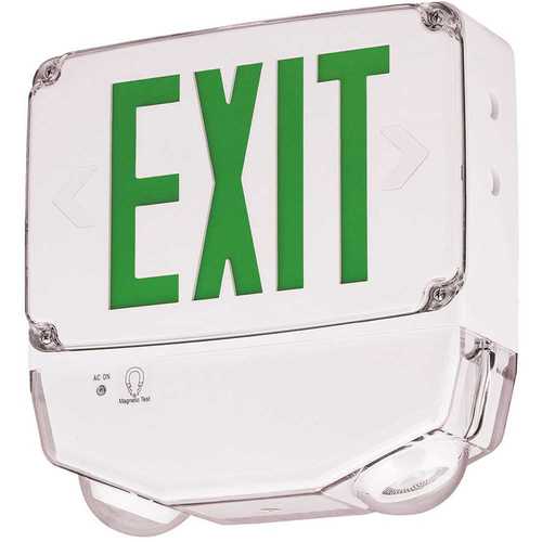 Hubbell Lighting CWC1GW tradeSELECT 5.2-Watt 6-Volt Dc White Integrated Led Exit/Emergency Combination Light Wet Location