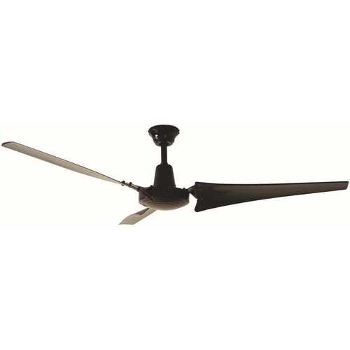 Industrial 60 in. Black Indoor Ceiling Fan with Wall Control