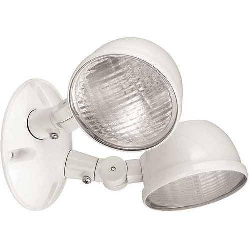 Dual-Lite 2-Light White Integrated Led Chicago-Approved Emergency Light Indoor Halogen Remote Head