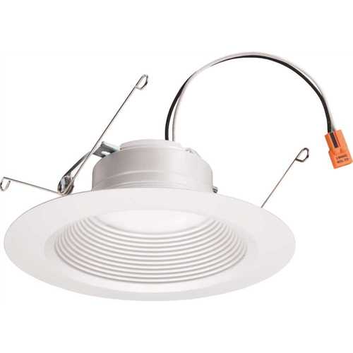 Contractor Select E-Series 6 in. 4000K Matte White Integrated LED Recessed Light 90CRI Baffle Module Trim