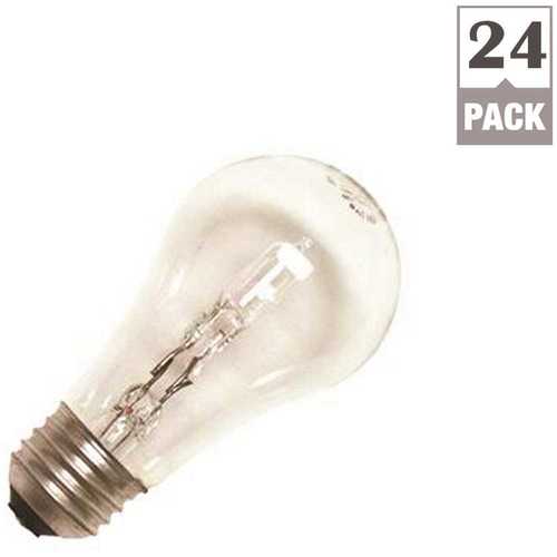 Halogen Bulb, 43 W, Medium E26 Lamp Base, A19 Lamp, 765 Lumens, 2900 K Color Temp, 1000 hr Average Life - pack of 2