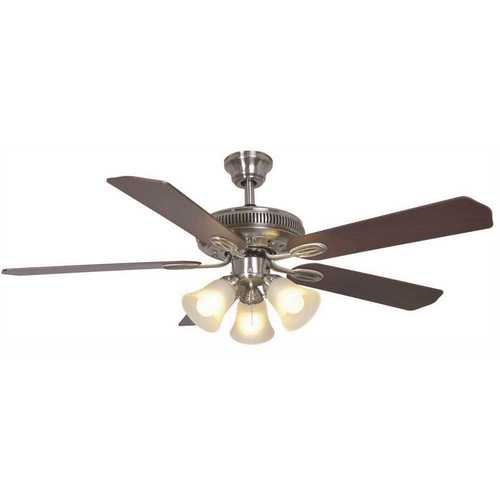Glendale 52 in. Indoor Brushed Nickel Ceiling Fan with Light Kit