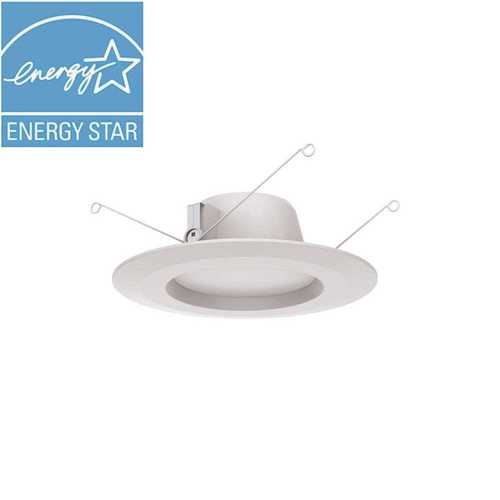 Commercial Electric DL-N28A11FR1-40 5 in. and 6 in. White Integrated LED Recessed Trim - pack of 4