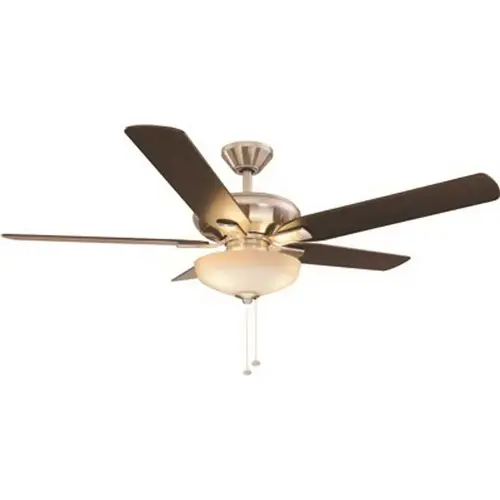 Holly Springs 52 in. LED Indoor Brushed Nickel Ceiling Fan with Light Kit